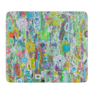 Flower Power 6 x 7 Deco Glass Cutting Board