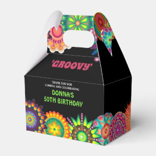 Flower Power 70's Colourful Birthday Party Favour Box