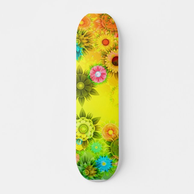 Flower Power art Skateboard for girls (Front)