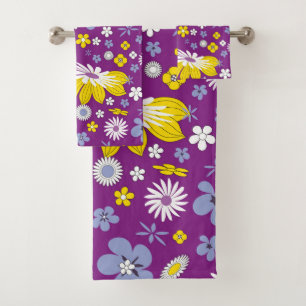 flower power bath towel set 