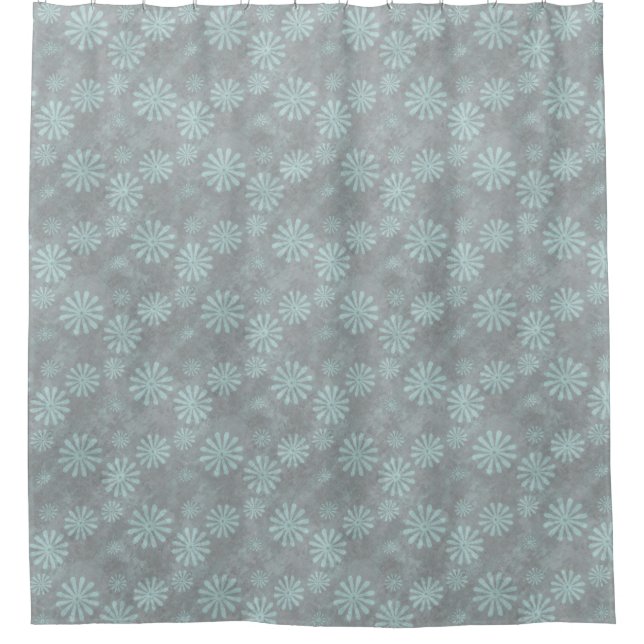 Flower Power Blooms ice blue + your ideas Shower Curtain (Front)