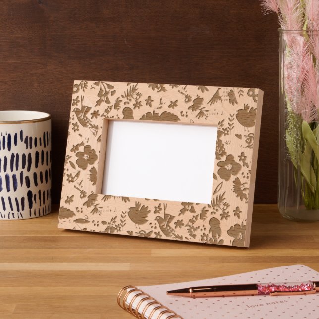 Flower Power Blossoms seamless pattern 10 Etched Frames (Left)
