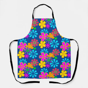 Flower Power Blue Apron