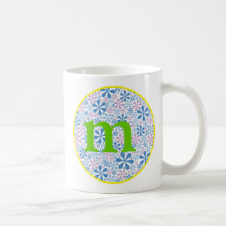 Flower power blue/green coffee mug