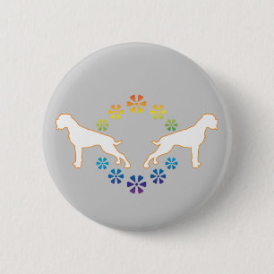 Flower Power Boxer 6 Cm Round Badge