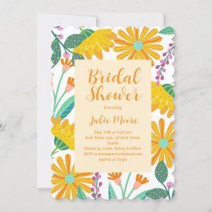 Flower Power Bridal Wedding Shower Invitation