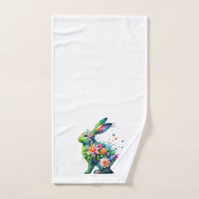 Flower Power Bunny Rabbit Hand Towel (Hand Towel)