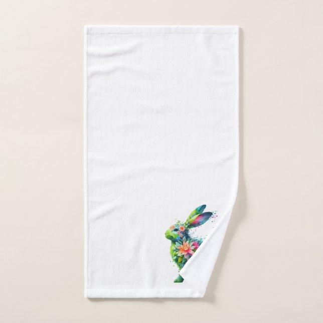 Flower Power Bunny Rabbit Hand Towel (Hand Towel)