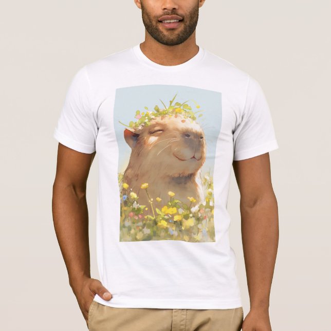 Flower Power Capybara T-Shirt (Front)