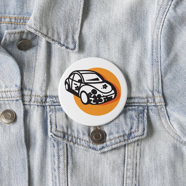 Flower Power Car Cute Hippie Style 7.5 Cm Round Badge (Creator Uploaded)