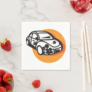 Flower Power Car Cute Hippie Style Napkin