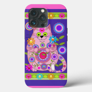 Flower Power Cat iPhone 13 Pro Case