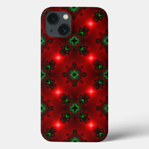 Flower Power, Christmas Magic in Red and Green iPhone 13 Case