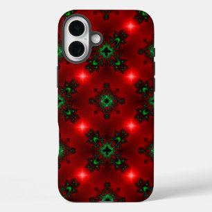 Flower Power, Christmas Magic in Red and Green iPhone 16 Plus Case