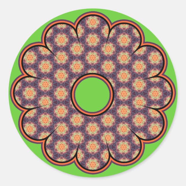 Flower Power Classic Round Sticker (Front)