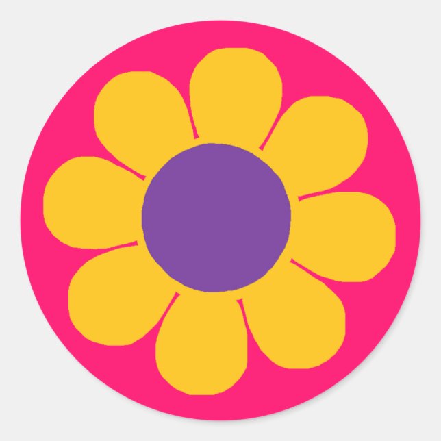 Flower Power Classic Round Sticker (Front)
