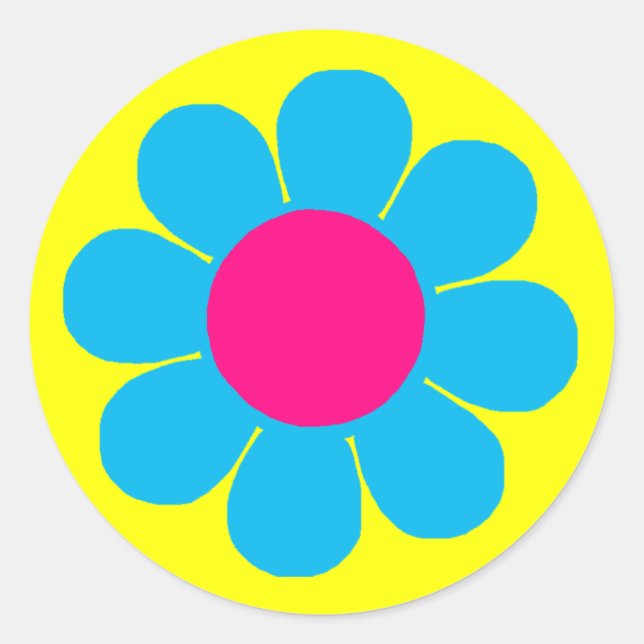 Flower Power Classic Round Sticker (Front)