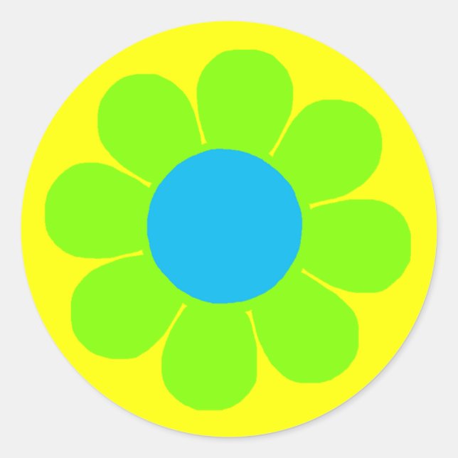 Flower Power Classic Round Sticker (Front)