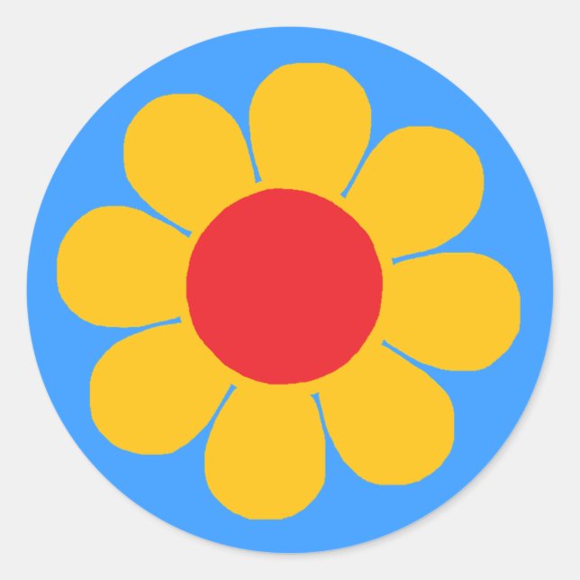 Flower Power Classic Round Sticker (Front)