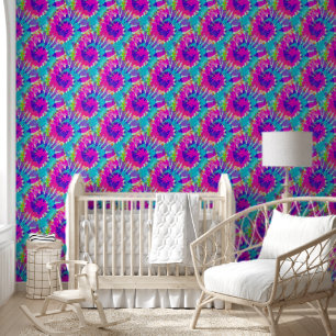 Flower Power - Colourfully Spiral Batik Pattern 1 Wallpaper