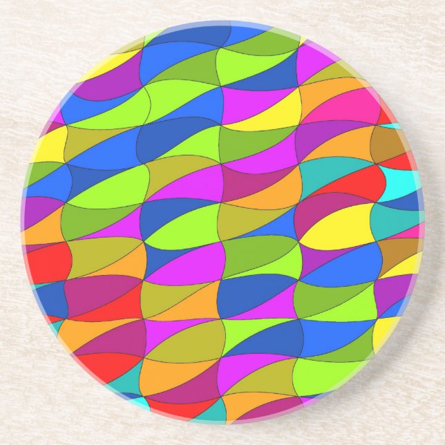 Flower power confused pattern coaster (Front)