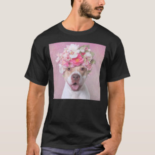 Flower Power Cute Pitbull T-Shirt