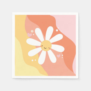 Flower Power Daisy 60's Hippie party napkins