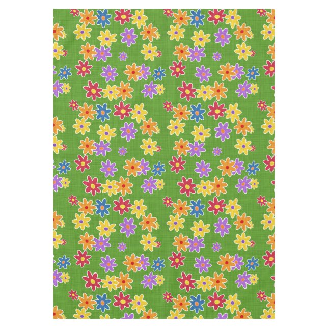Flower Power Fabric Pattern + your ideas Tablecloth (Front)