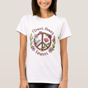 Flower Power Forever Peace Sign 70s T-Shirt