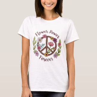 Flower Power Forever Peace Sign 70s T-Shirt