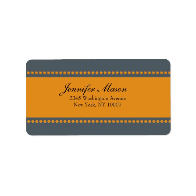 Flower power - grey and yellow address labels (Front)