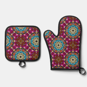 Flower Power Groovy Garden Oven Mitt & Pot Holder Set