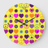 Flower Power Heart Peace Pattern + your backgr.