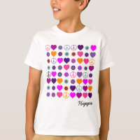 Flower Power Heart Peace Pattern + your backgr.