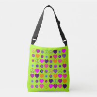 Flower Power Hearts Peace Blooms Pattern