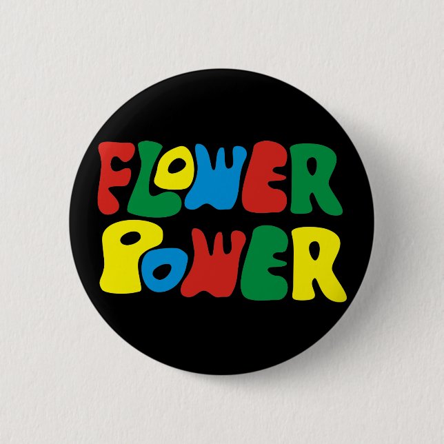 Flower Power Hippie 6 Cm Round Badge (Front)
