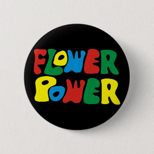 Flower Power Hippie 6 Cm Round Badge