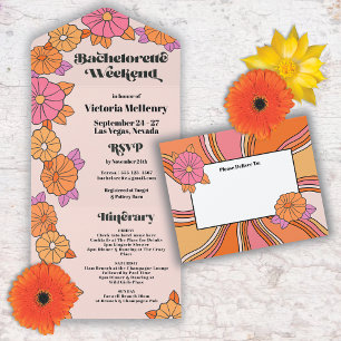 Flower Power Hippie Bachelorette Weekend All In One Invitation