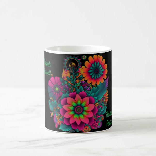 Flower Power Hippie Boho Personalised  Coffee Mug (Center)