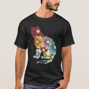 Flower Power Hippie Cute Kitty Cat Lover   T-Shirt