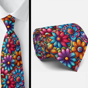 Flower Power Hippy Neck Tie