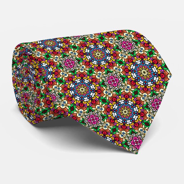 Flower Power III Neck Tie (Rolled)