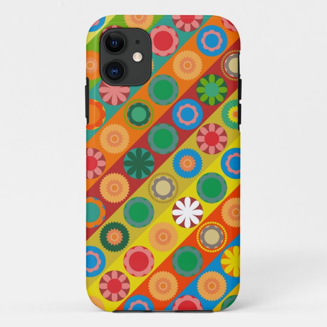 Flower Power in Rows Case-Mate iPhone Case (Back)