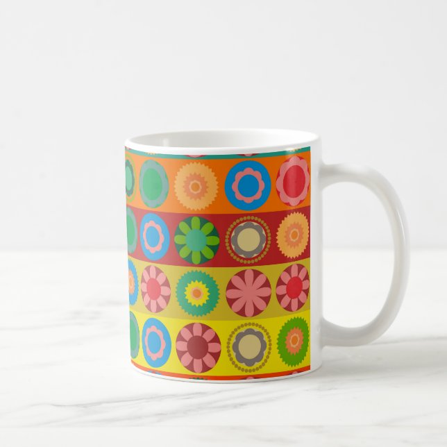 Flower Power in Rows Coffee Mug (Right)