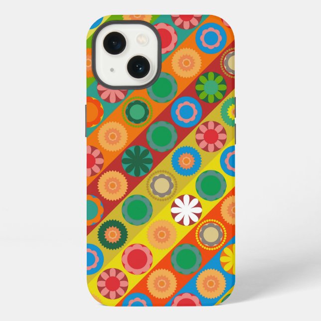 Flower Power in Rows iPhone Case (Back)