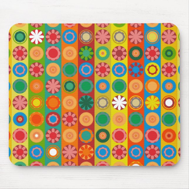Flower Power in Rows Mouse Pad (Front)