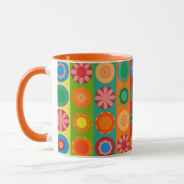 Flower Power in Rows Mug (Left)