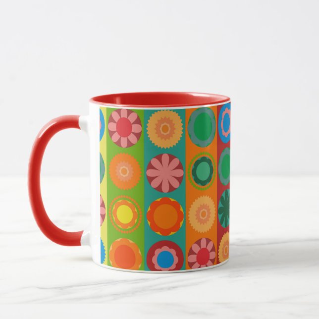 Flower Power in Rows Mug (Left)