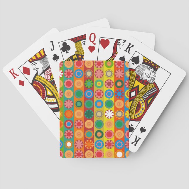 Flower Power in Rows Playing Cards (Back)