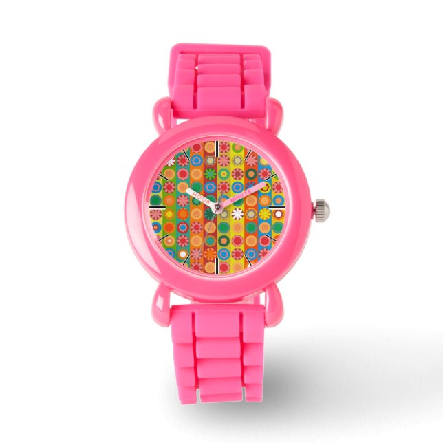 Flower Power in Rows Watch (Front)